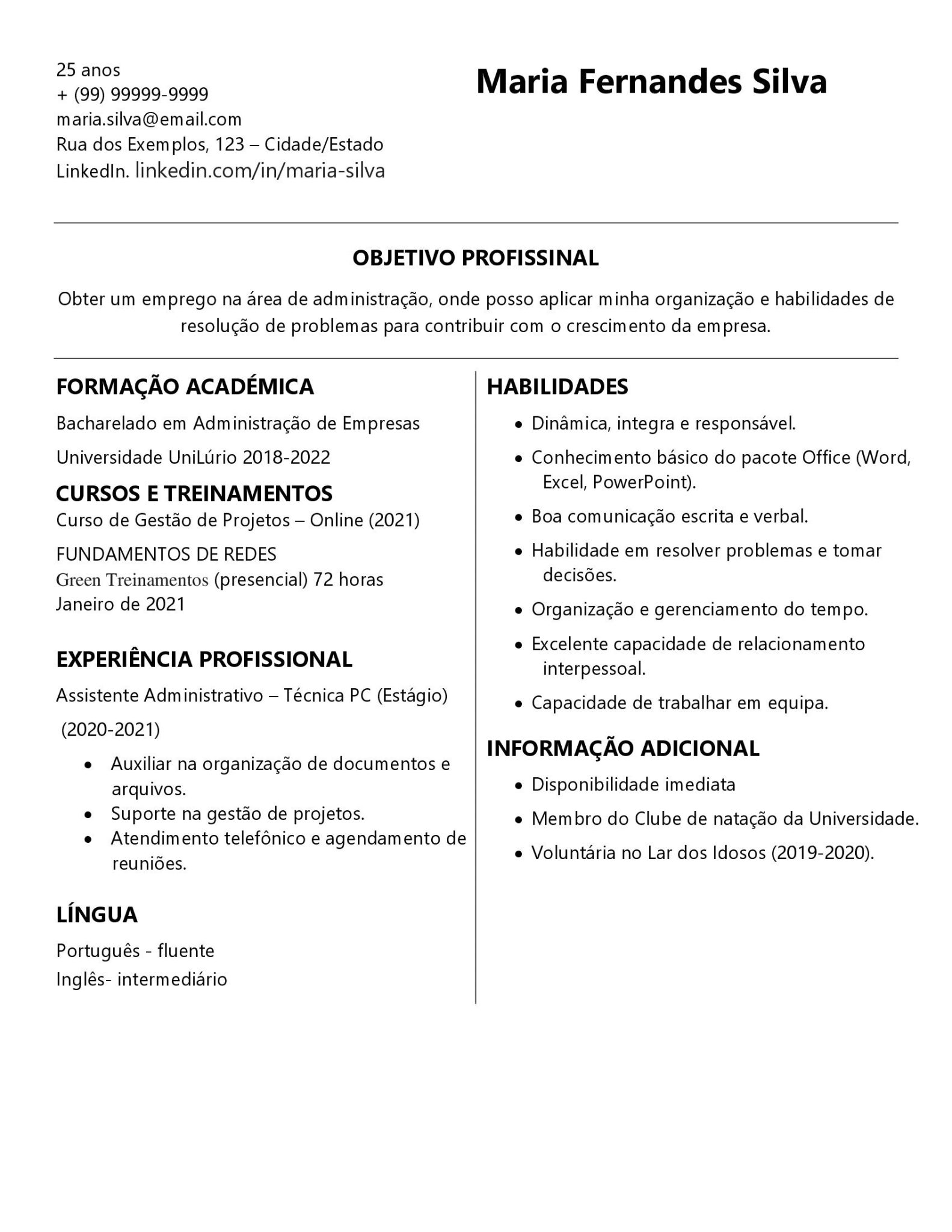 Modelos De Cv Trovagas 9267